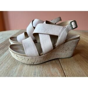 Kork-Ease Wedge Ashcroft Platform Ankle Strap Sandal 9M Tan